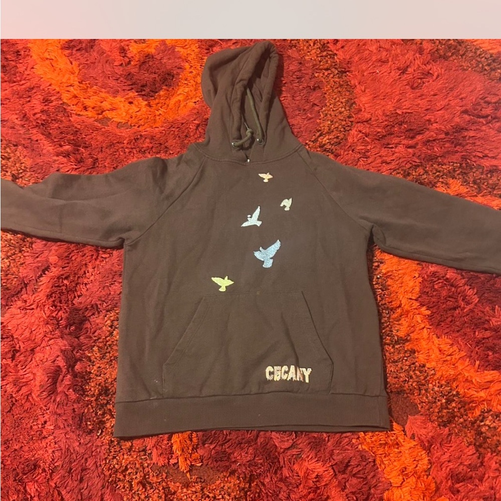 Brown Lightweight Shirt Jacket with Graphic Design